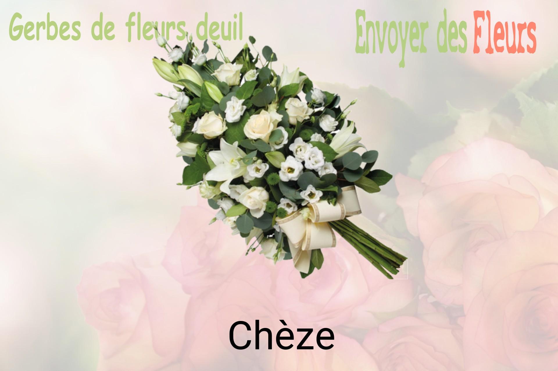 Gerbe de fleurs de deuil livrée à Chèze
